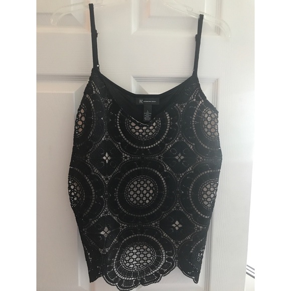INC International Concepts Tops - INC Black Lace Spaghetti Strap Top